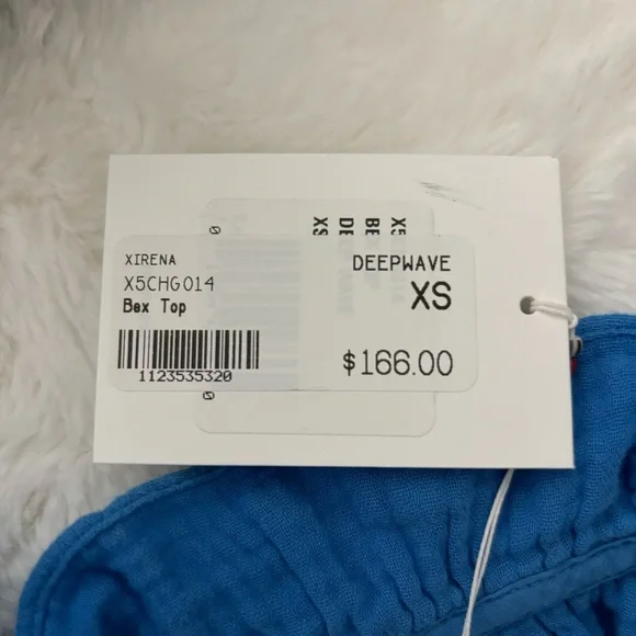 Xirena Bex Cotton Ruffle V-Neck Top in Deep Wave Size XS NEW Gauze Lightweight - Picture 13 of 14